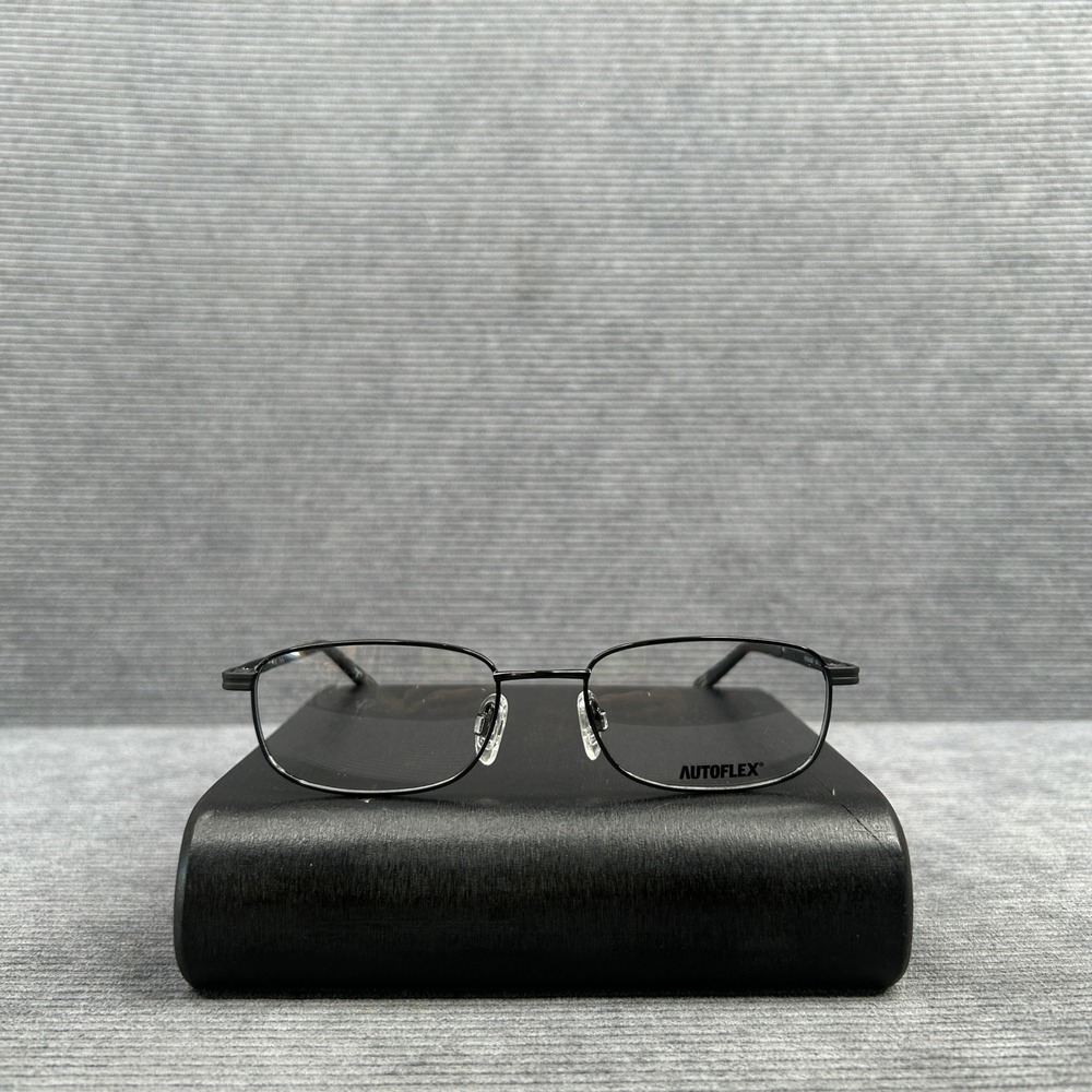 Autoflex Pretender 001 Black Rectangular Y2k Eyeglass Frames 52-18-140